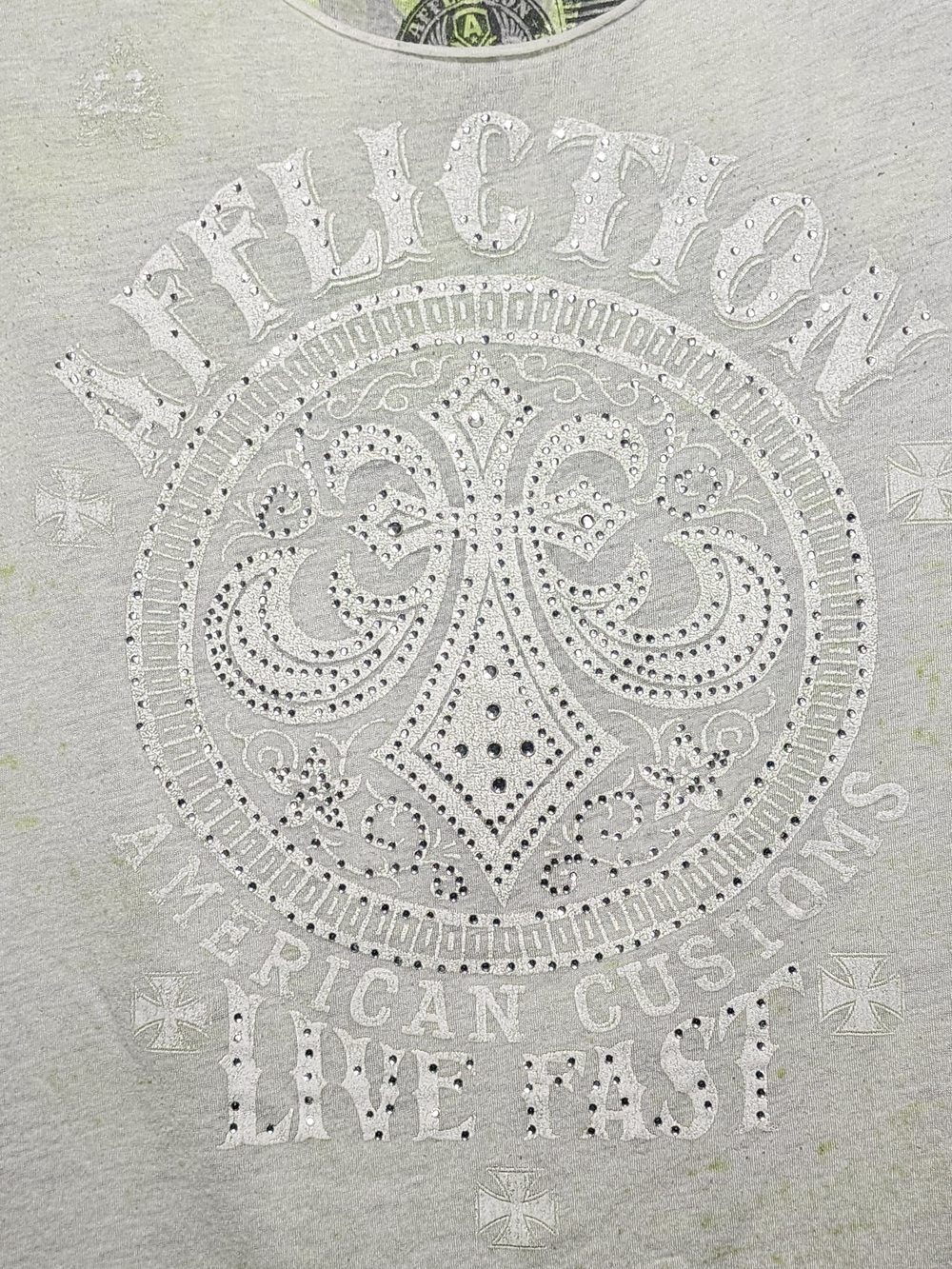 Affliction Live Fast Embellished Tee - Womens Size Small